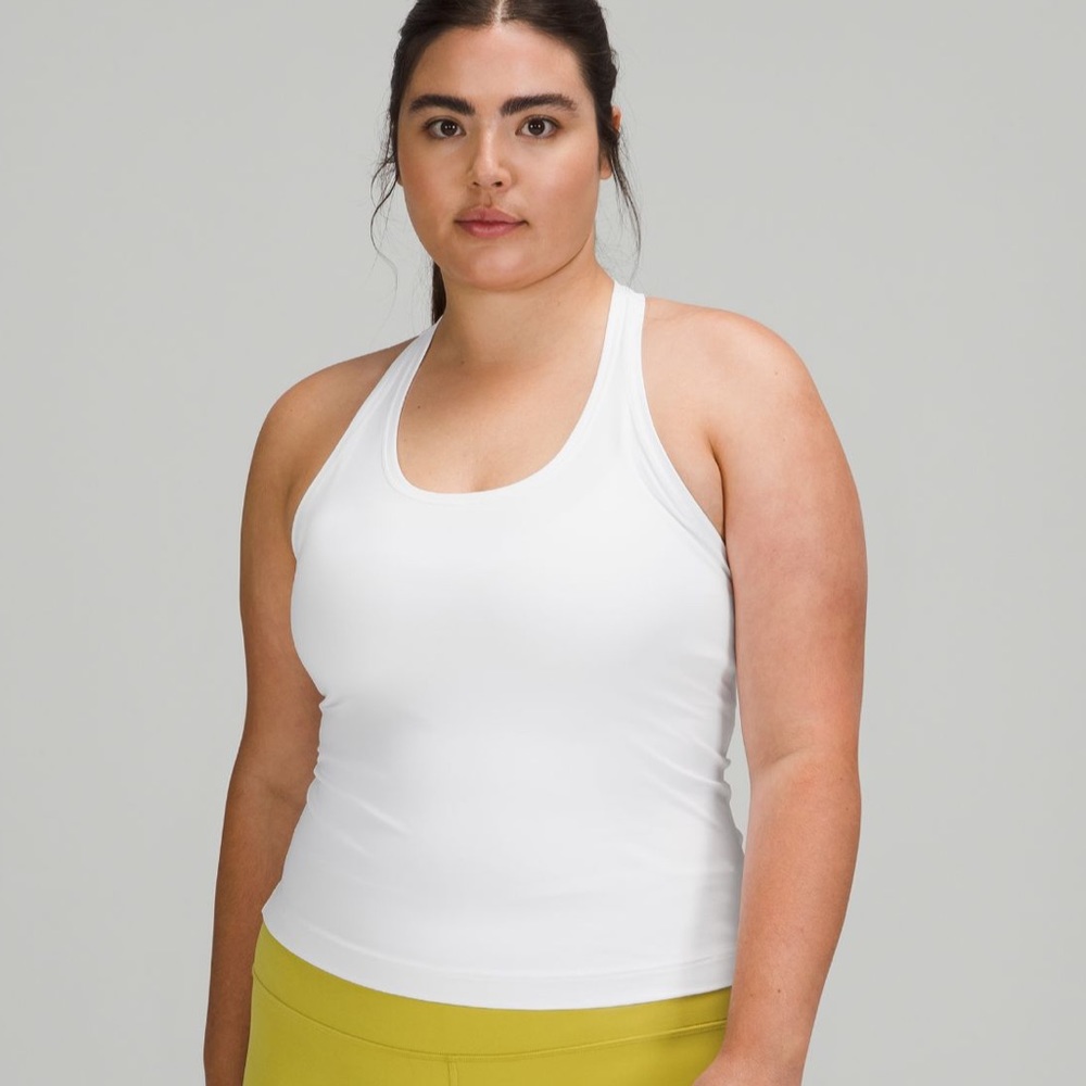Lululemon White Cool Racerback Short Tank Top